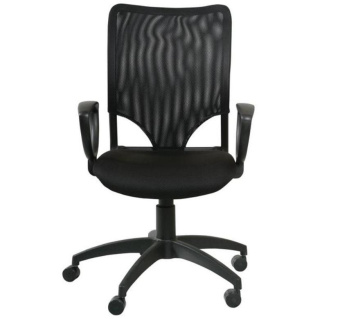 Кресло Бюрократ CH-599AXSN (сетка/ткань, без мех. качания, крест. пластик, до 120 кг) Черный