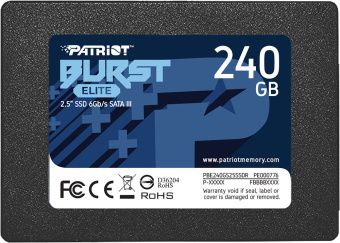 Накопитель SSD SATA .240Gb Patriot Burst Elite (SATA3, 450/320 Мбайт/сек)