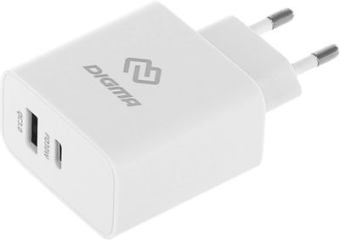 Сетевое зарядное устройство Digma DGW3D 30W USB-C USB-A White