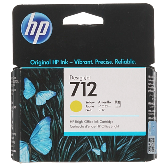 Картридж струйный HP 712 (3ED69A) для HP DesignJet T230/T630, желтый