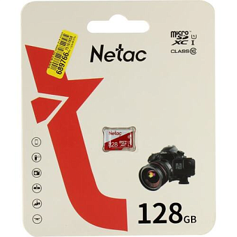 Карта памяти microSD 128Gb Netac P500 Eco Class 10, без SD адаптера