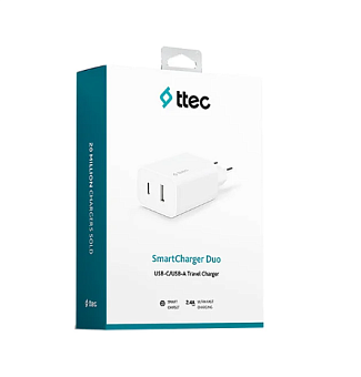 Сетевое зарядное устройство TTEC SmartCharger Duo USB-C USB-A белый