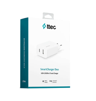 Сетевое зарядное устройство TTEC SmartCharger Duo USB-C USB-A белый