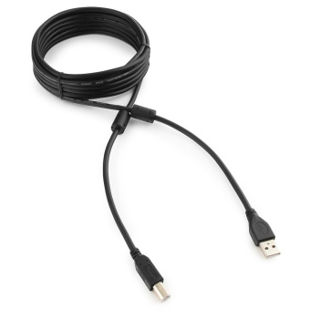 Кабель USB2.0 Am < - > Bm  4.5м, Cablexpert, экран, 2 феррит.кольца, черный