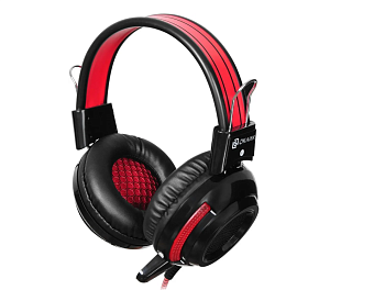 Наушники проводные Oklick HS-G300 ARMAGEDDON (мониторные закрытые, 20-20 000 Гц, 56дБ, 2м) black-red