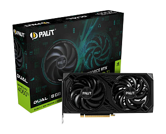 Видеокарта 8Gb PALIT RTX4060Ti DUAL (RTX4060Ti) GDDR6 128bit HDMI DP