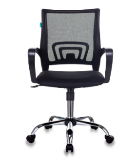 Кресло Бюрократ CH-695N/SL (сетка/ткань, мех. качания, крест. металл хром, до 150 кг) Черный