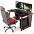 Стол компьютерный MaDXRacer XBASIC XG12 "1200х800х750" черный, кромка красная