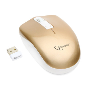 Мышь беспроводная Gembird MUSW-400-G Wireless soft touch розовый/золотой
