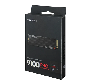 Накопитель SSD M.2 1Tb Samsung 9100 PRO (PCI-E 5.0 x4, 14700/13300 Мбайт/сек, с радиатором)