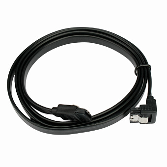 Кабель интерфейсный SATA 100см, Cablexpert, угловой, защелка, оплетка, черный