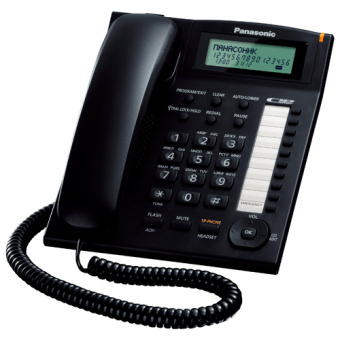 Телефон проводной Panasonic KX-TS 2388 RUB (АОН, спикерфон, черный)