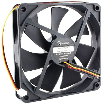 Вентилятор для корпуса 140mm Gembird D14025BM-3 (3pin, 140x140х25мм, 1800об/мин)