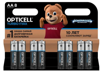 Элемент питания AA, 1.5V,  8шт, Opticell Turbo MAX LR6