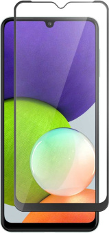 Защитное стекло для смартфона Samsung Galaxy A22/M22 - BoraSCO Full Glue черная рамка