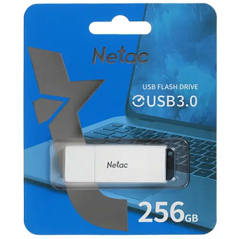 Флешка 256Gb Netac U185 USB3.0 с колпачком пластиковая, белая