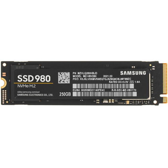 Накопитель SSD M.2 250Gb Samsung 980 (PCI-E 3.0 x4, 2900/1300 Мбайт/сек)