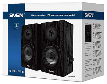 Акустическая система SVEN SPS-575 (2x3W) дерево, черный