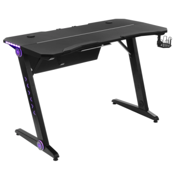 Стол компьютерный Cactus CS-GTIZ-BK-CARBON-RGB (RGB подсветка) карбон, черный