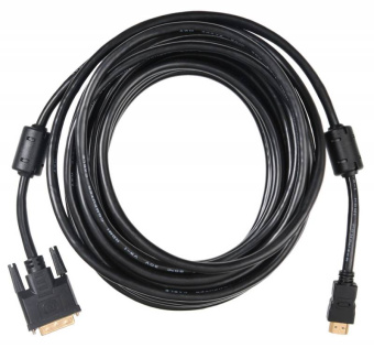 Кабель соединительный HDMI (m) < - > DVI (m), 10.0м, Buro, феррит.кольца черный