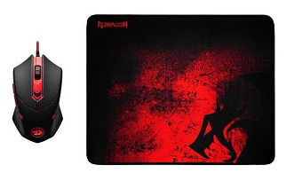 Игровой набор Redragon M601BA RU (мышь, коврик) чёрно-красный