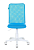 Кресло Бюрократ KD-9 (сетка/ткань, без мех. качания, крест. пластик, до 80 кг) Голубой