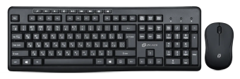 Комплект беспроводной (клавиатура+мышь) OKLICK 225M (Wireless буквы белые) USB черный
