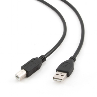 Кабель USB2.0 Am < - > Bm  3.0м, Cablexpert, экран, черный, пакет