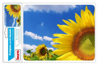 Коврик для мыши BURO [BU-M20036] Подсолнухи, 230x180x2мм, губчатая резина, нескользящая основа