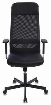 Кресло Бюрократ T-995 (эко.кожа/сетка, синхромеханизм качания, крест. металл черный, до 120 кг) Черный