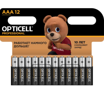 Элемент питания AAA, 1.5V, 12шт, OPTICELL PROFESSIONAL