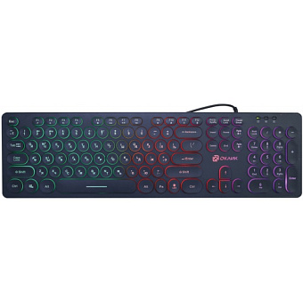 Клавиатура проводная Oklick 420MRL Slim Rainbow Led Black