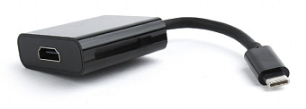 Кабель-переходник USB-C (m)  --  HDMI (f), Cablexpert A-CM-HDMIF-01 0.15м Black