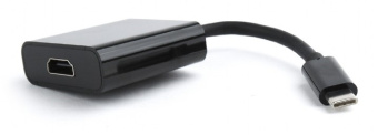 Кабель-переходник USB-C (m)  --  HDMI (f), Cablexpert A-CM-HDMIF-01 0.15м Black