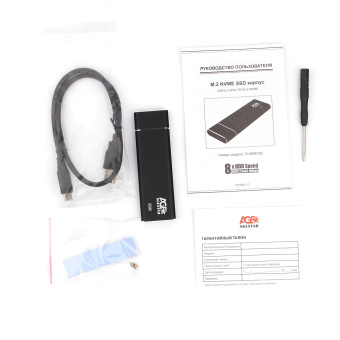Внешний контейнер USB3.0 -> M.2", AgeStar 31UBNV5C NVME, M-key, алюминий, Type-C, черный
