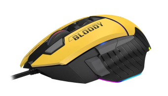 Мышь проводная A4Tech Bloody W95 Max Sports 12000dpi желтый/серый