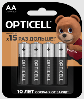 Элемент питания AA, 1.5V,  4шт, OPTICELL BASIC