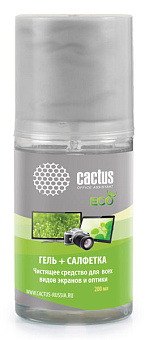 Спрей Cactus CS-S3004 для экранов и оптики (салфетка 20*23см + гель 200мл)