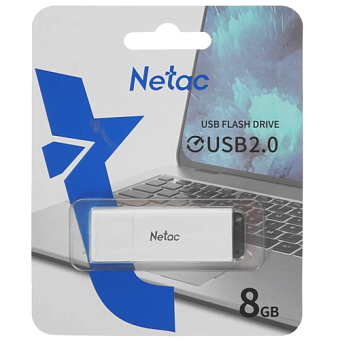 Флешка . 8Gb Netac U185 USB2.0 с колпачком пластиковая, белая