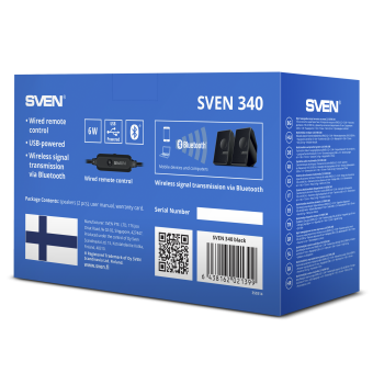 Акустическая система SVEN 340 (2х3W, Bluetooth, USB) черный
