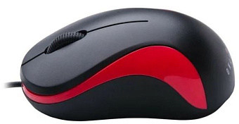 Мышь проводная Оклик 115S черный/красный