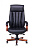 Кресло Бюрократ T-9922 WALNUT (кожа, мех. качания, крест. металл/дерево, до 200 кг) Черный