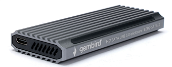 Внешний контейнер USB3.0 -> M2 SATA, Gembird EEM2-SATA-3 серебристый