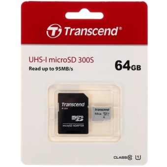 Карта памяти microSD 64Gb Transcend microSDXC Class 10 UHS-I