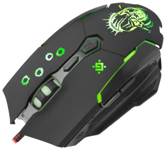 Мышь проводная Defender GM-170L Killer (3200dpi переключаемая подсветка коврик в комплекте ) USB чер