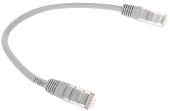 Кабель патч-корд .Patch cord кат.5e, медный  0.25м, серый