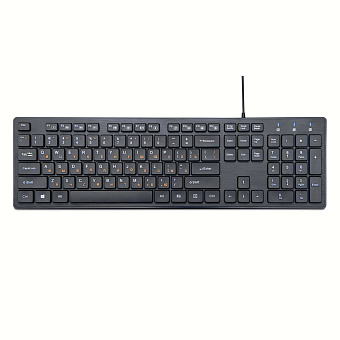 Клавиатура проводная Gembird KB-8360U (USB HUB на 2 порта, оранжевая кириллица, кабель 1.5м) черный