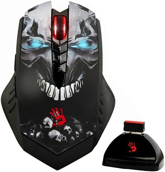 Мышь беспроводная A4Tech Bloody R80 Plus Skull 4000dpi черный