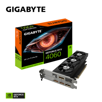 Видеокарта 8Gb GIGABYTE GV-N4060D6-8GL (RTX4060) GDDR6 128bit HDMI DP