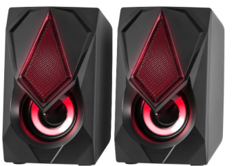 Акустическая система Defender Solar 1 (2x3W, подсветка, питание от USB) черный